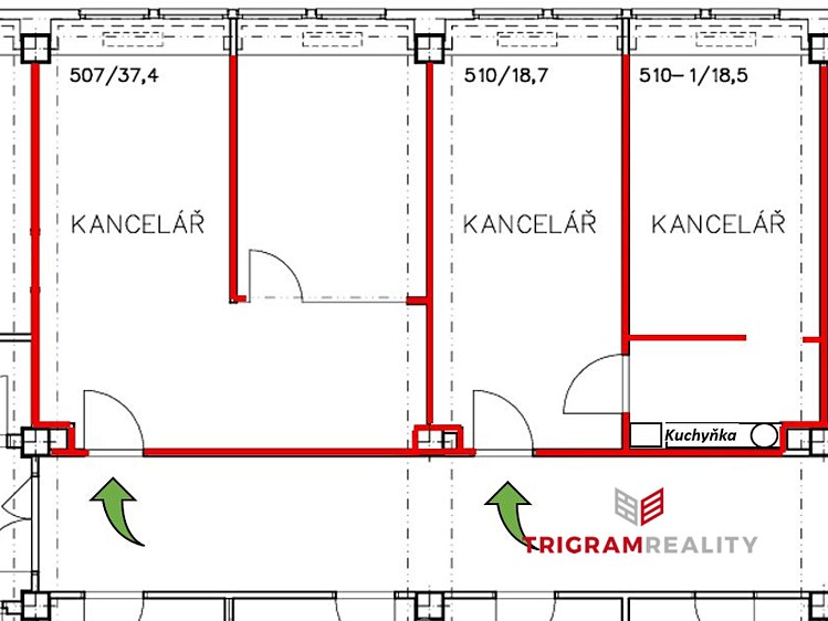 Pronájem kanceláře 18 m² - foto 7