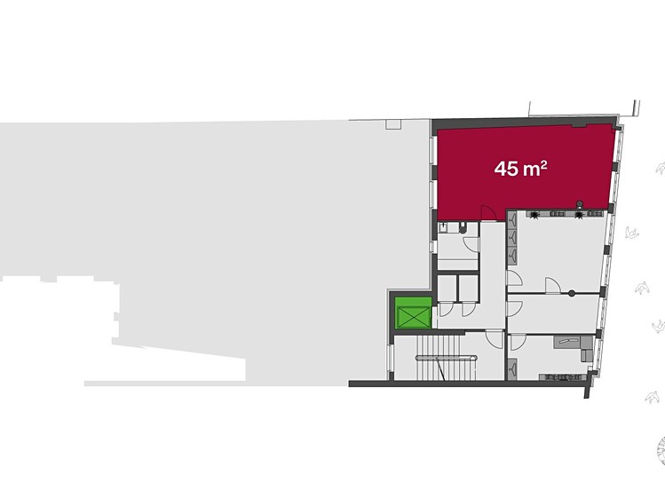 Pronájem kanceláře 45 m² - foto 6