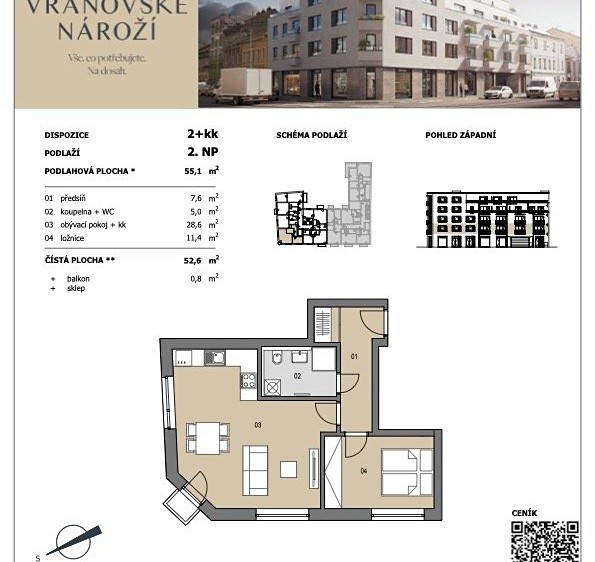 Prodej bytu 2+kk 47 m² - foto 4