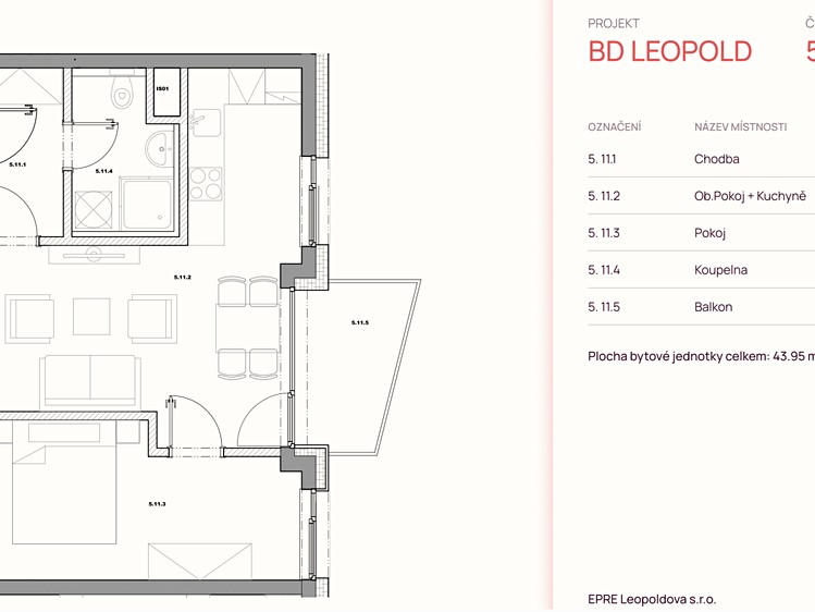 Prodej bytu 2+kk 44 m² - foto 4