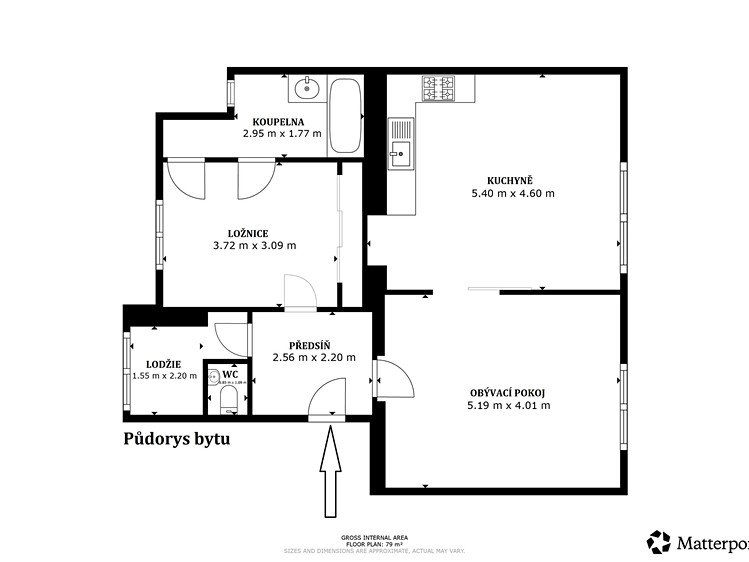 Pronájem bytu 3+kk 74 m² - foto 2