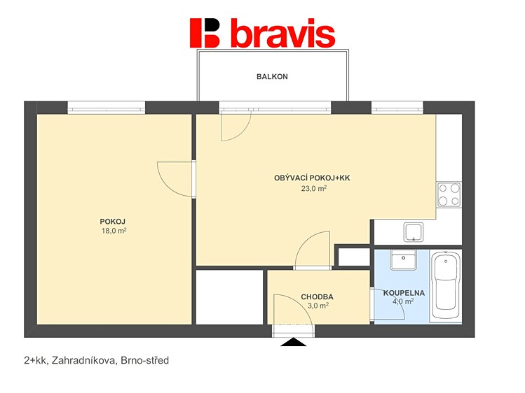 Pronájem bytu 2+kk 48 m² - foto 5