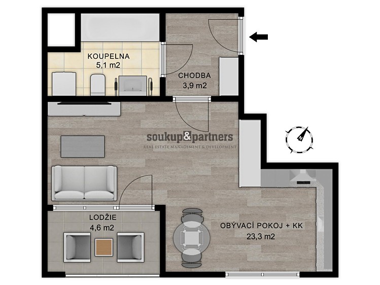Prodej bytu 1+kk 33 m² - foto 8