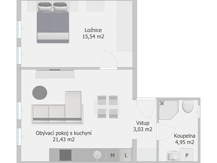 Prodej bytu 2+kk 45 m² - foto 4