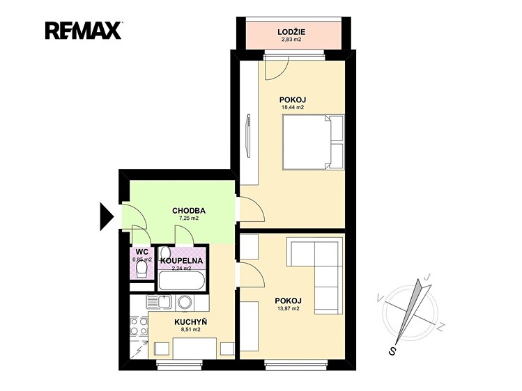 Pronájem bytu 2+1 54 m² - foto 3