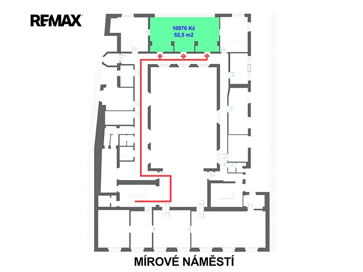 Pronájem kanceláře 52 m² - foto 3