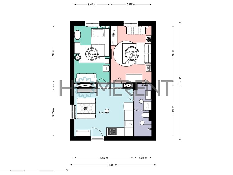 Pronájem bytu 2+1 40 m² (Jednopodlažní) - foto 6