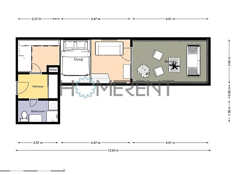 Pronájem bytu 1+kk 28 m² (Loft) - foto 3