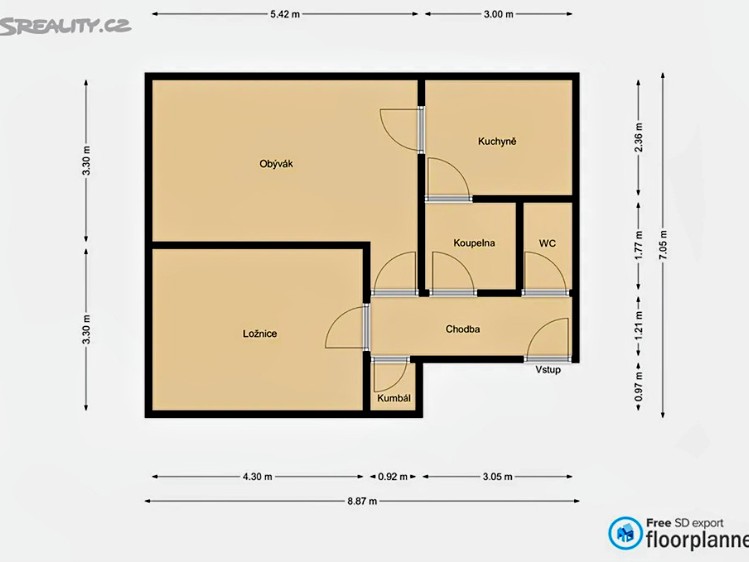 Pronájem bytu 2+1 51 m² - foto 8