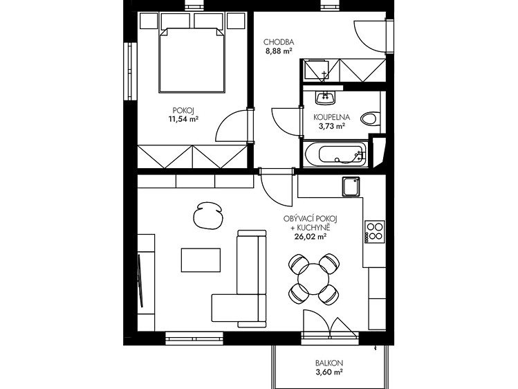 Prodej bytu 2+kk 54 m² - foto 4