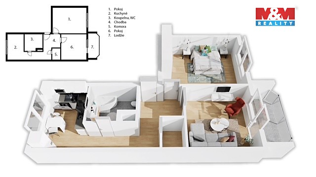 Prodej bytu 2+1 53 m² - foto 3