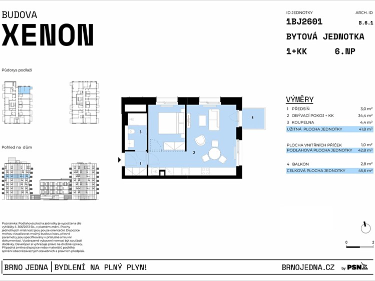 Prodej bytu 2+kk 42 m² - foto 2