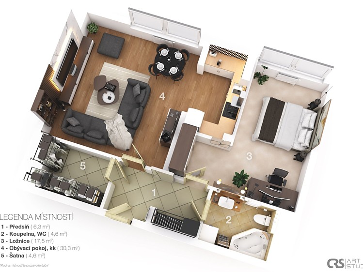 Pronájem bytu 2+kk 63 m² (Jednopodlažní) - foto 6
