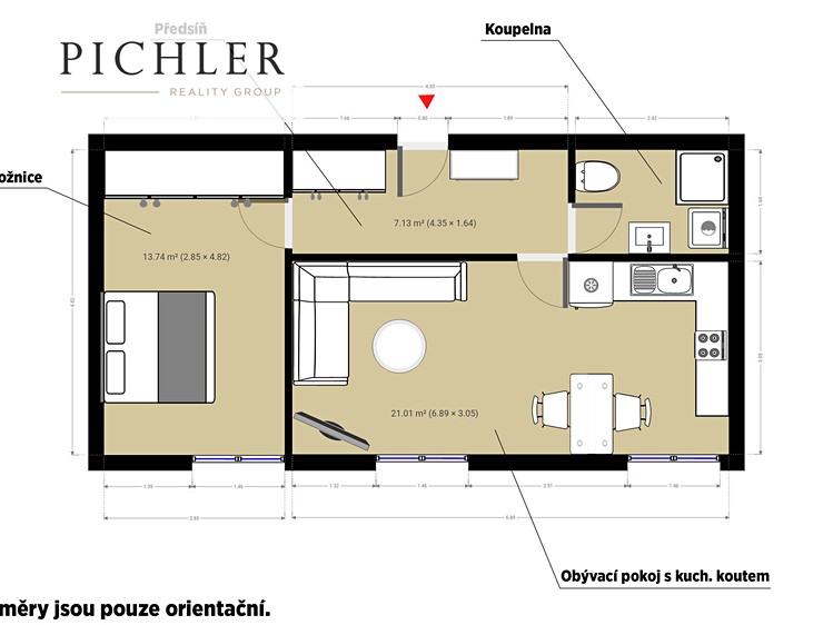 Pronájem bytu 2+kk 45 m² - foto 3