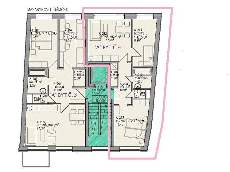 Prodej bytu 3+kk 66 m² - foto 2