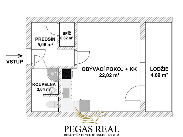 Pronájem bytu 1+kk 31 m² - foto 7