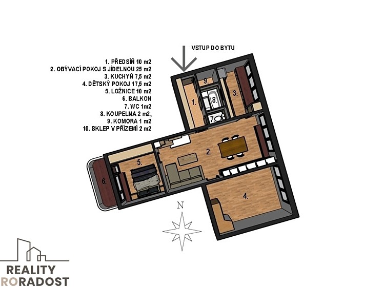 Prodej bytu 3+1 74 m² - foto 3