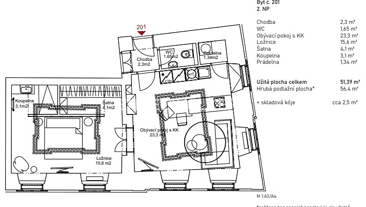 Pronájem bytu 2+kk 51 m² - foto 7