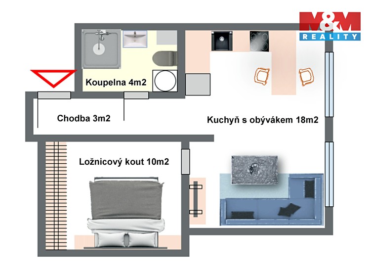 Prodej bytu 1+kk 35 m² - foto 2