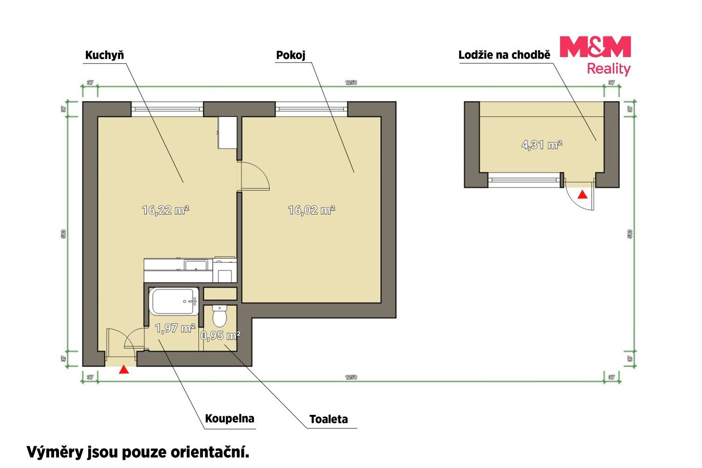 Pronájem bytu 1+1 39 m² - foto 4