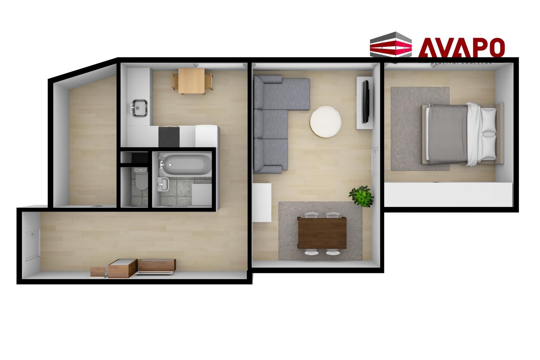Pronájem bytu 2+1 59 m² - foto 2