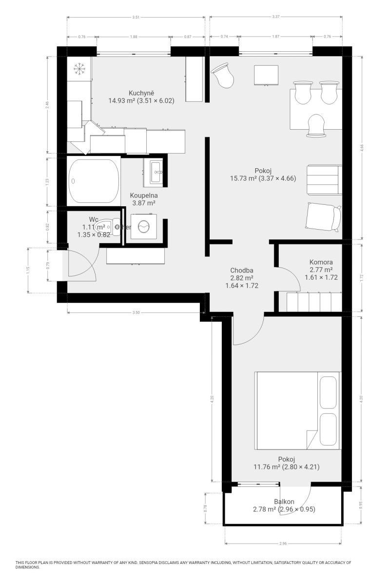 Pronájem bytu 2+1 52 m² - foto 19