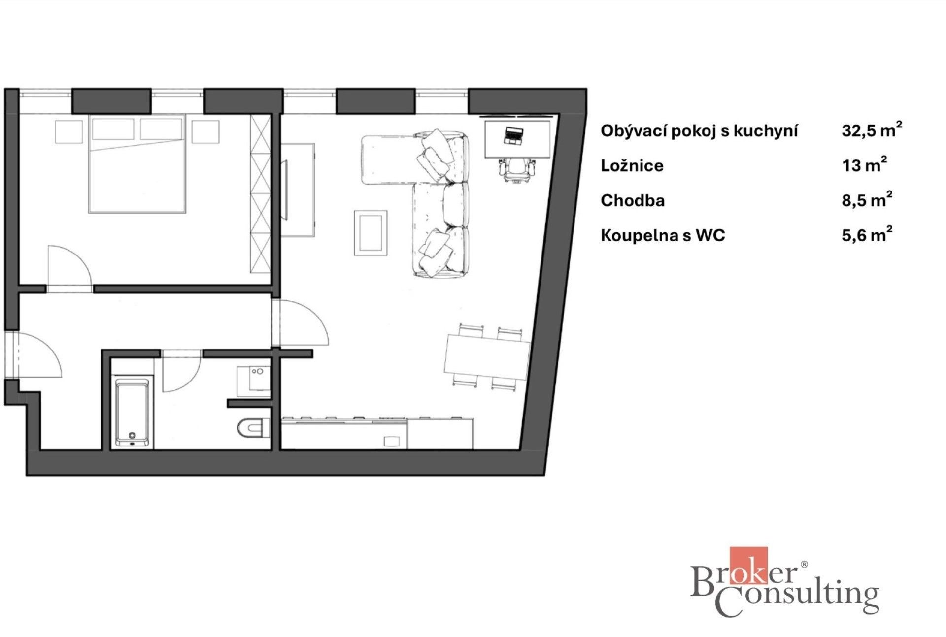 Pronájem bytu 2+kk 59 m² - foto 9