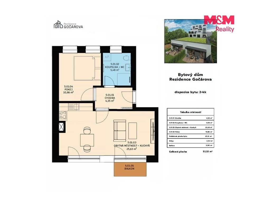 Prodej bytu 2+kk 48 m² - foto 6
