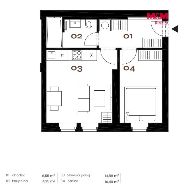 Prodej bytu 2+kk 38 m² - foto 4