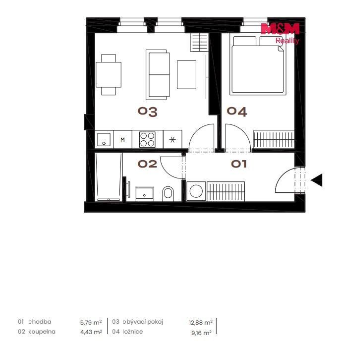 Prodej bytu 2+kk 34 m² - foto 5