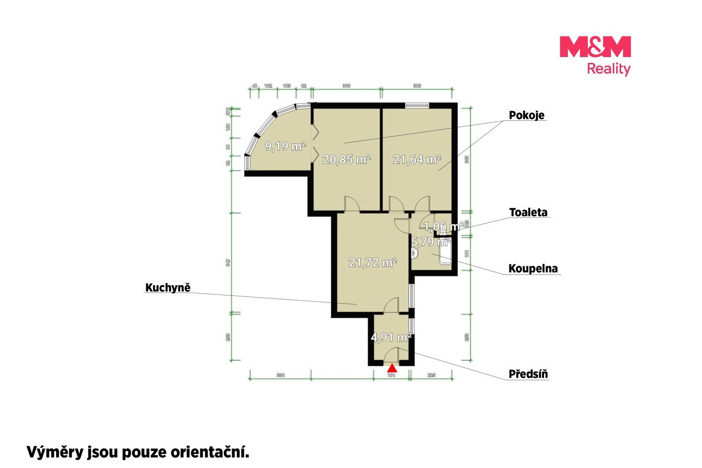 Pronájem bytu 2+1 83 m² - foto 2