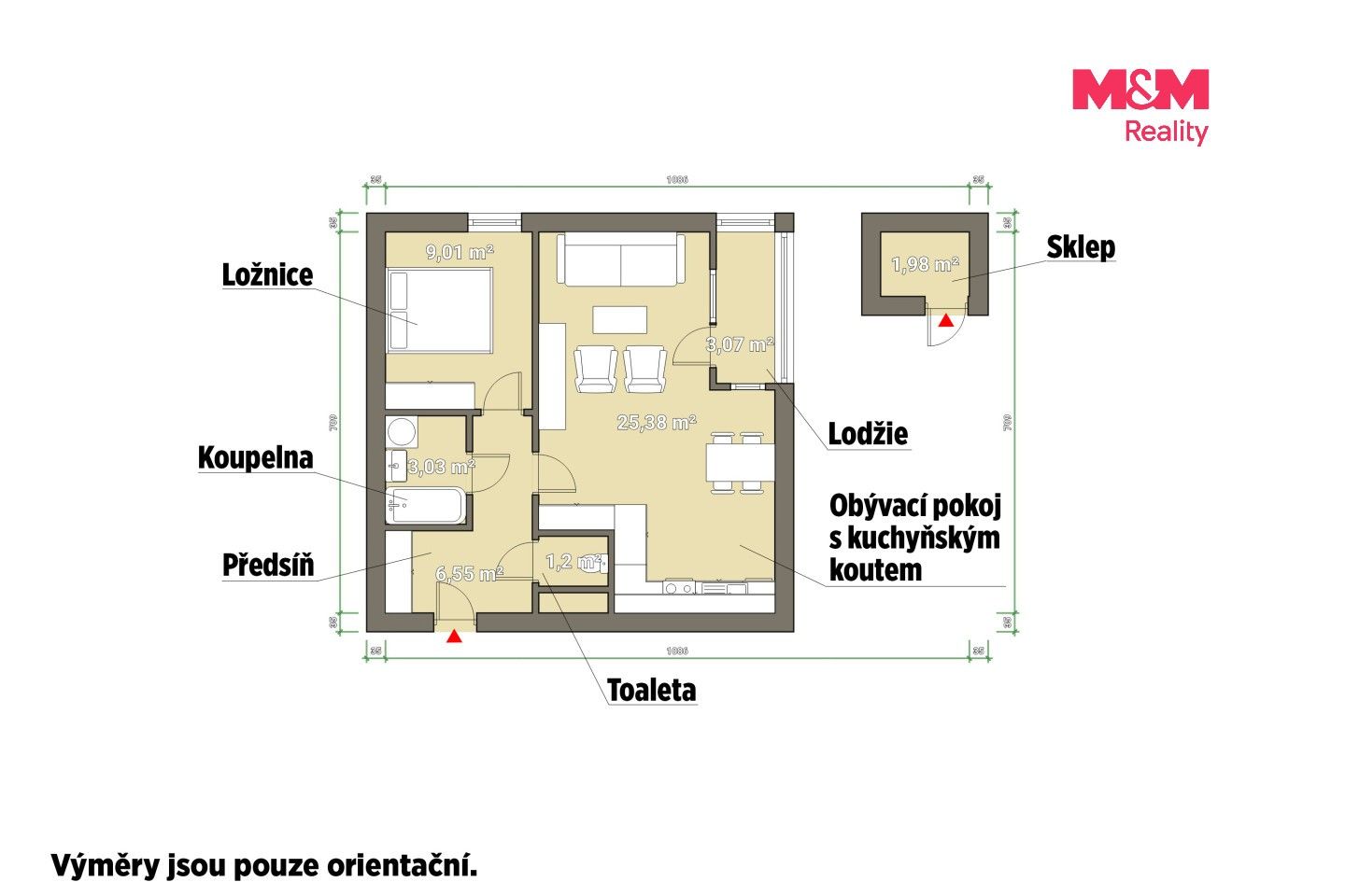 Pronájem bytu 2+kk 46 m² - foto 4