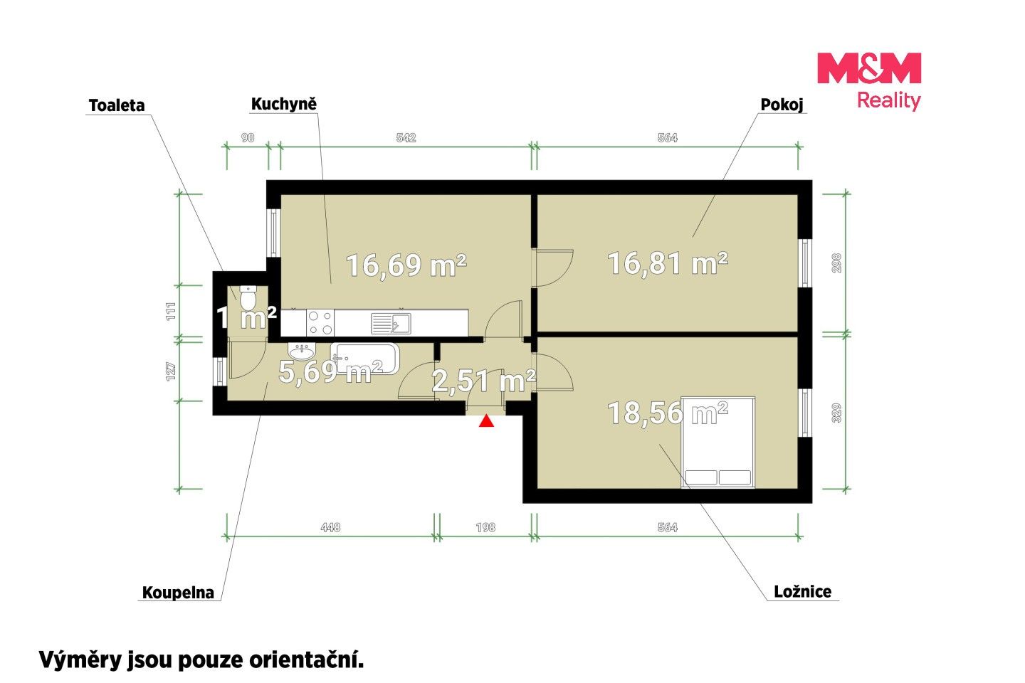 Pronájem bytu 2+1 61 m² - foto 3