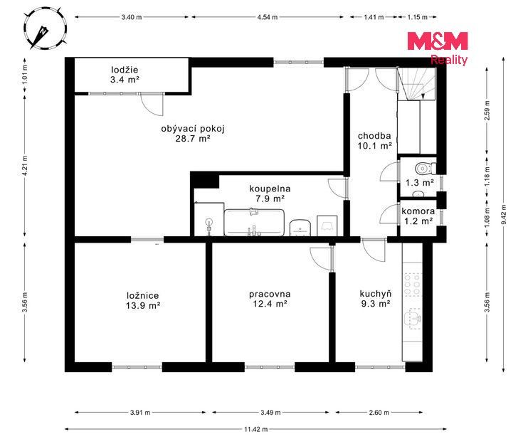 Pronájem bytu 3+1 84 m² - foto 13