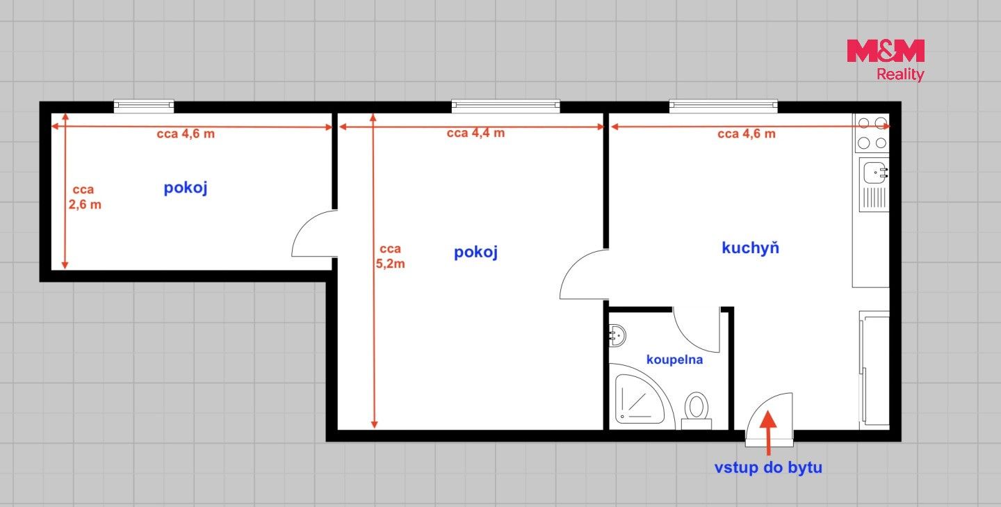 Pronájem bytu 2+1 60 m² - foto 8
