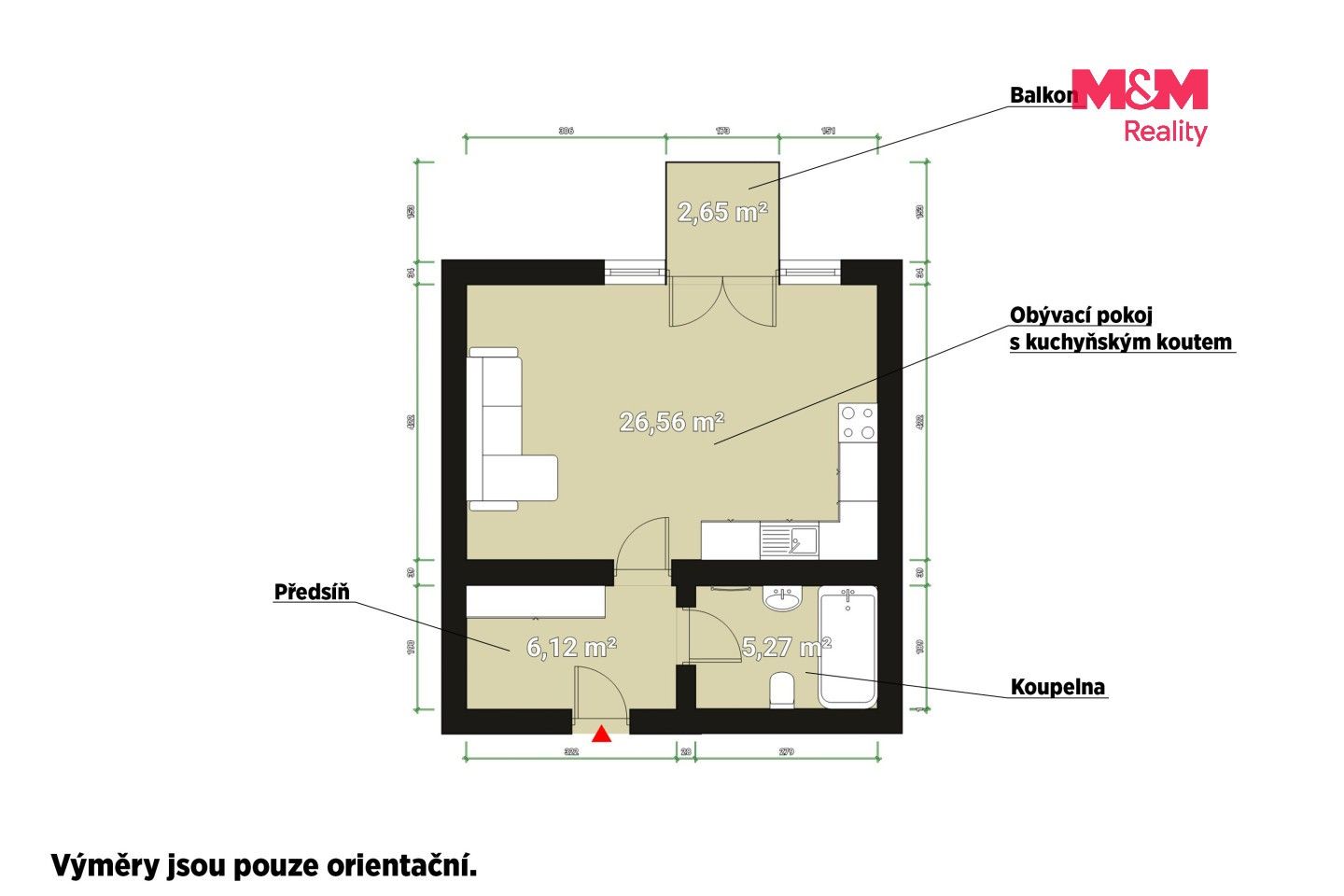 Pronájem bytu 1+kk 38 m² - foto 10