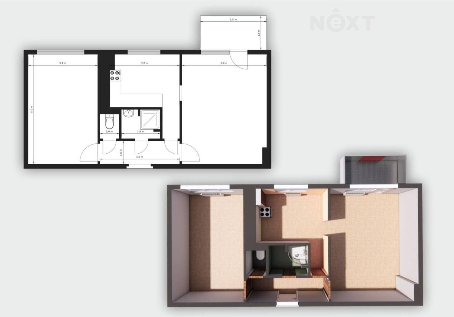 Prodej bytu 2+1 54 m² - foto 2