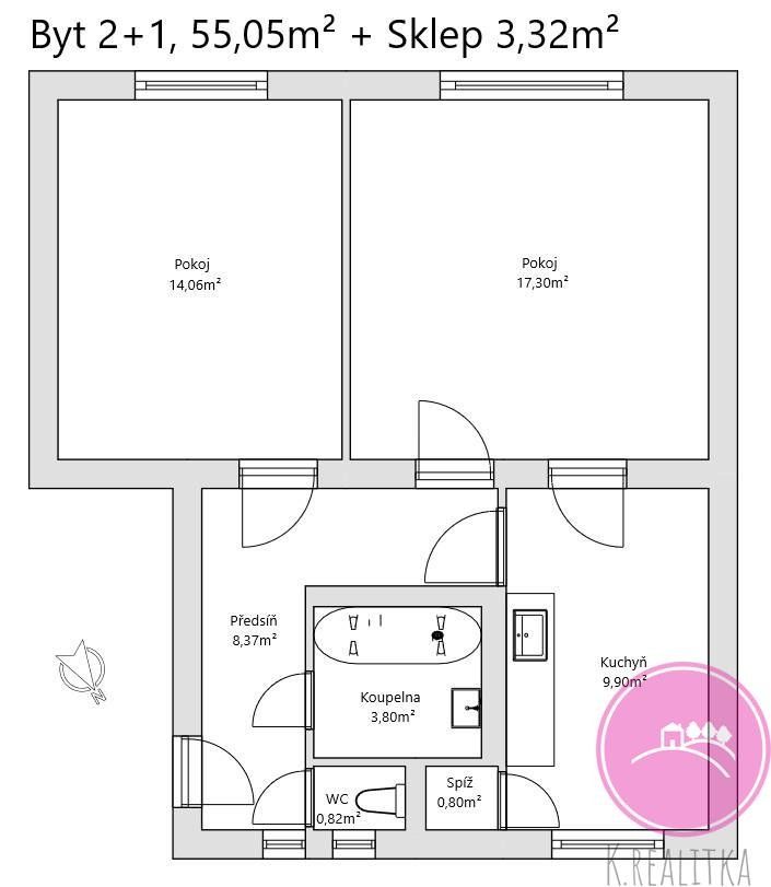 Pronájem bytu 2+1 58 m² - foto 12