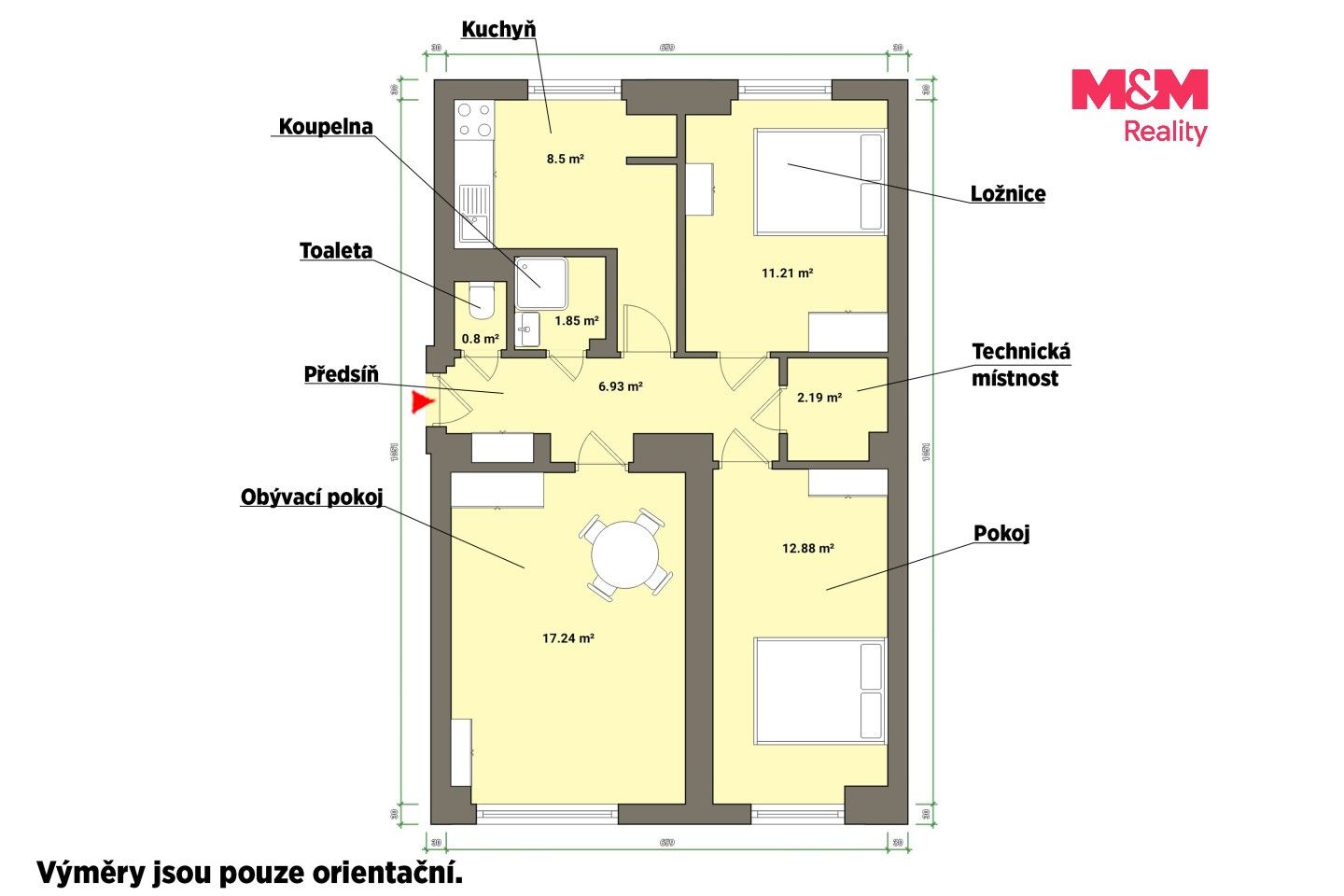 Pronájem bytu 3+1 63 m² - foto 5
