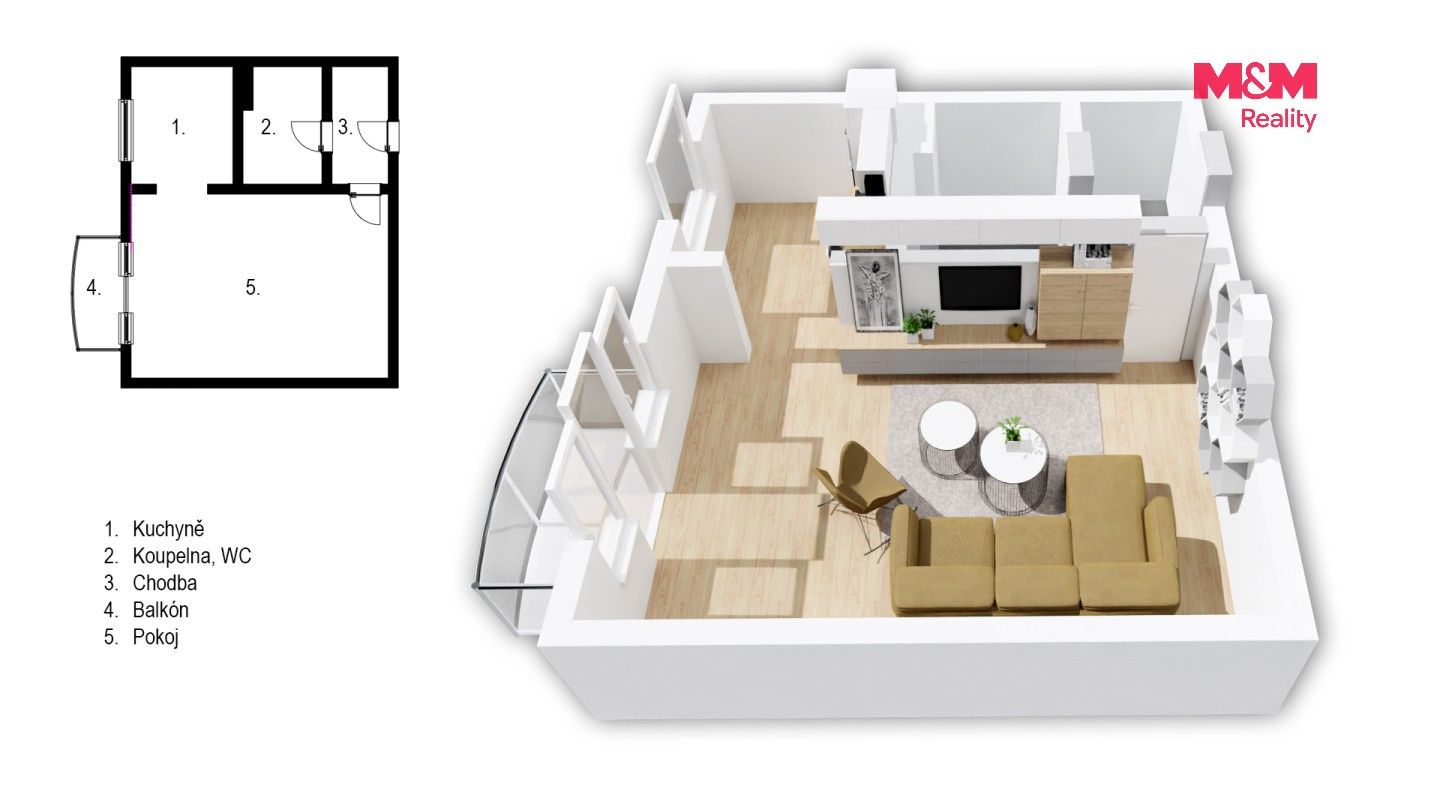 Prodej bytu 1+kk 31 m² - foto 4