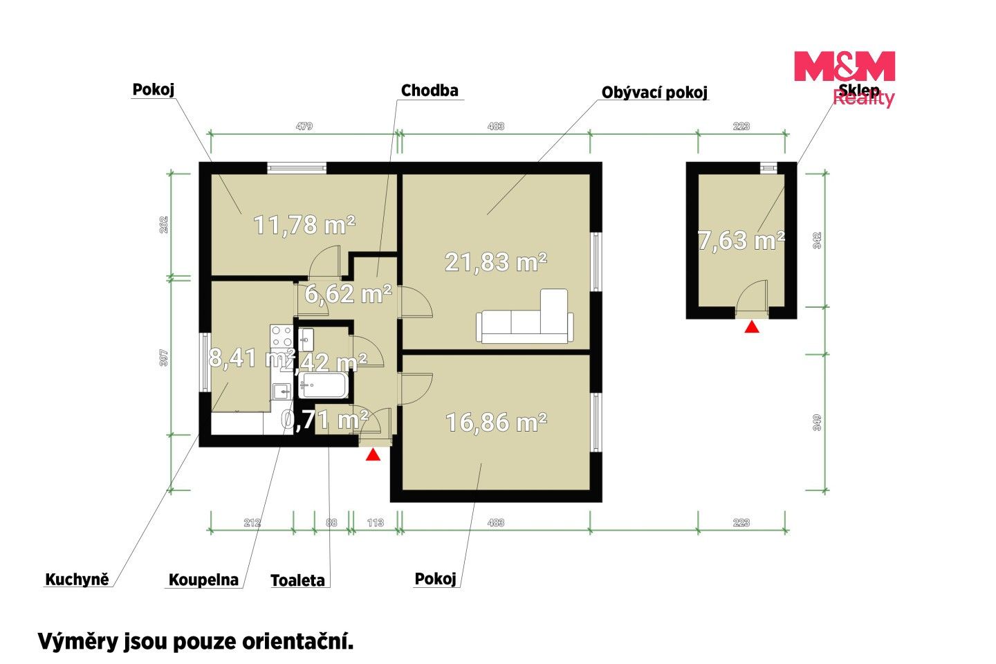 Pronájem bytu 3+1 72 m² - foto 5