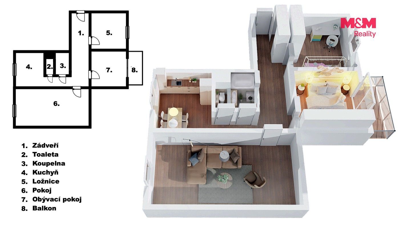 Pronájem bytu 3+1 72 m² - foto 2
