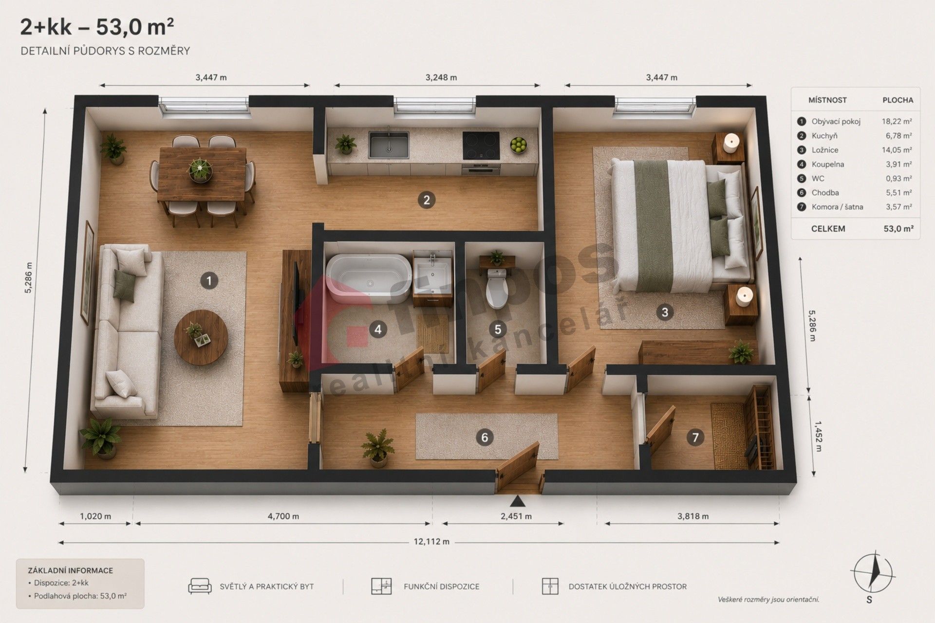Pronájem bytu 2+kk 53 m² - foto 11