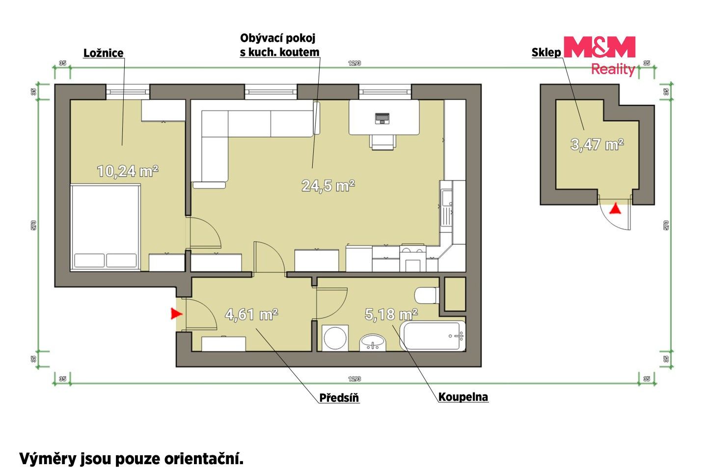 Pronájem bytu 2+kk 45 m² - foto 22