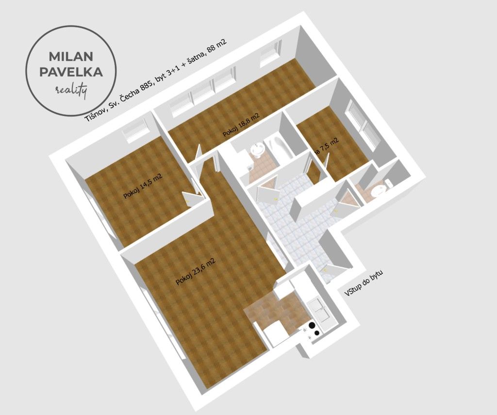 Prodej bytu 3+1 88 m² - foto 4