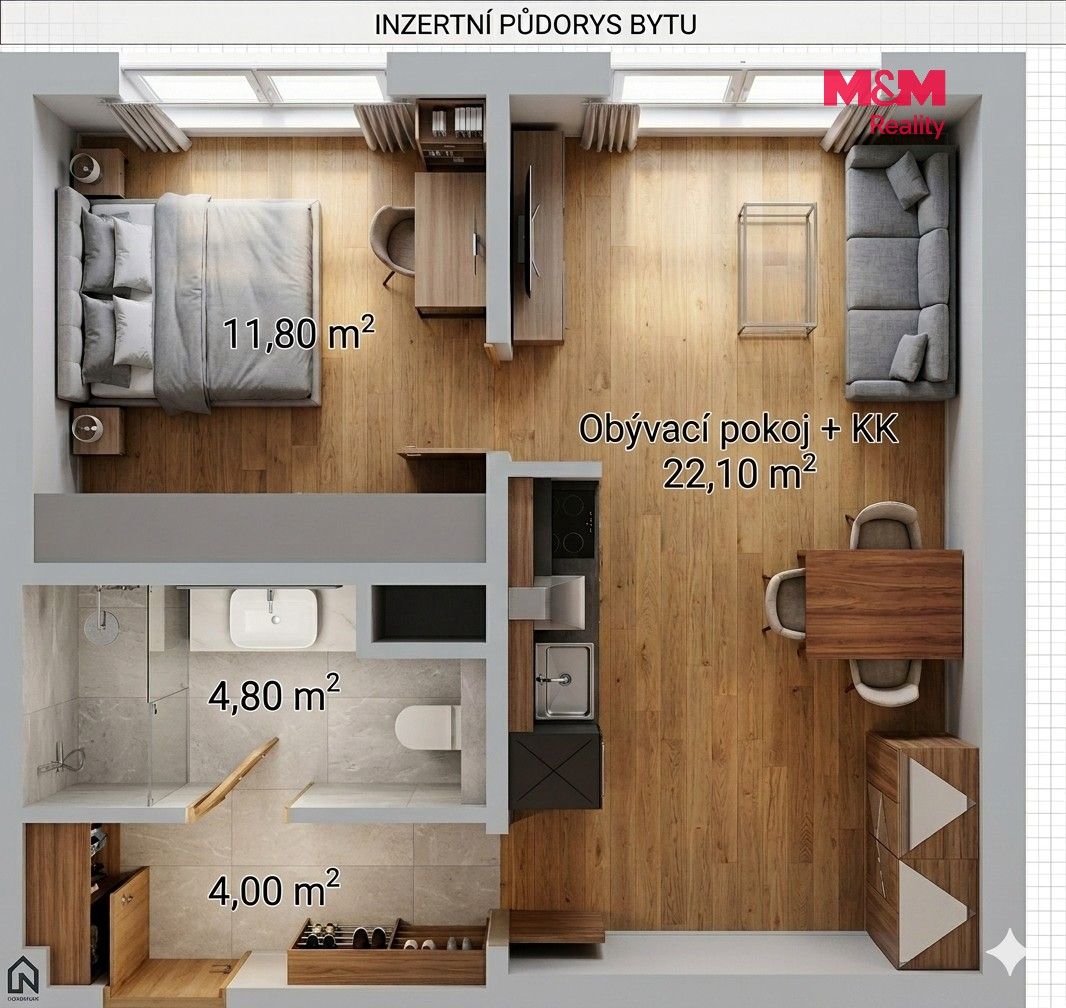 Prodej bytu 2+kk 46 m² - foto 2