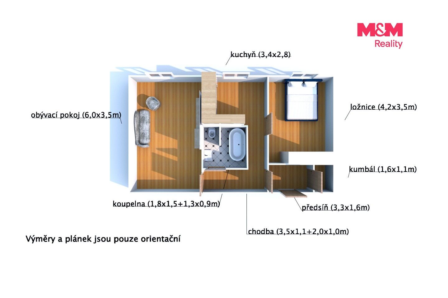 Pronájem bytu 2+1 52 m² - foto 2