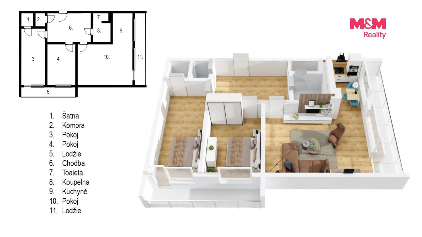 Prodej bytu 3+1 60 m² - foto 3