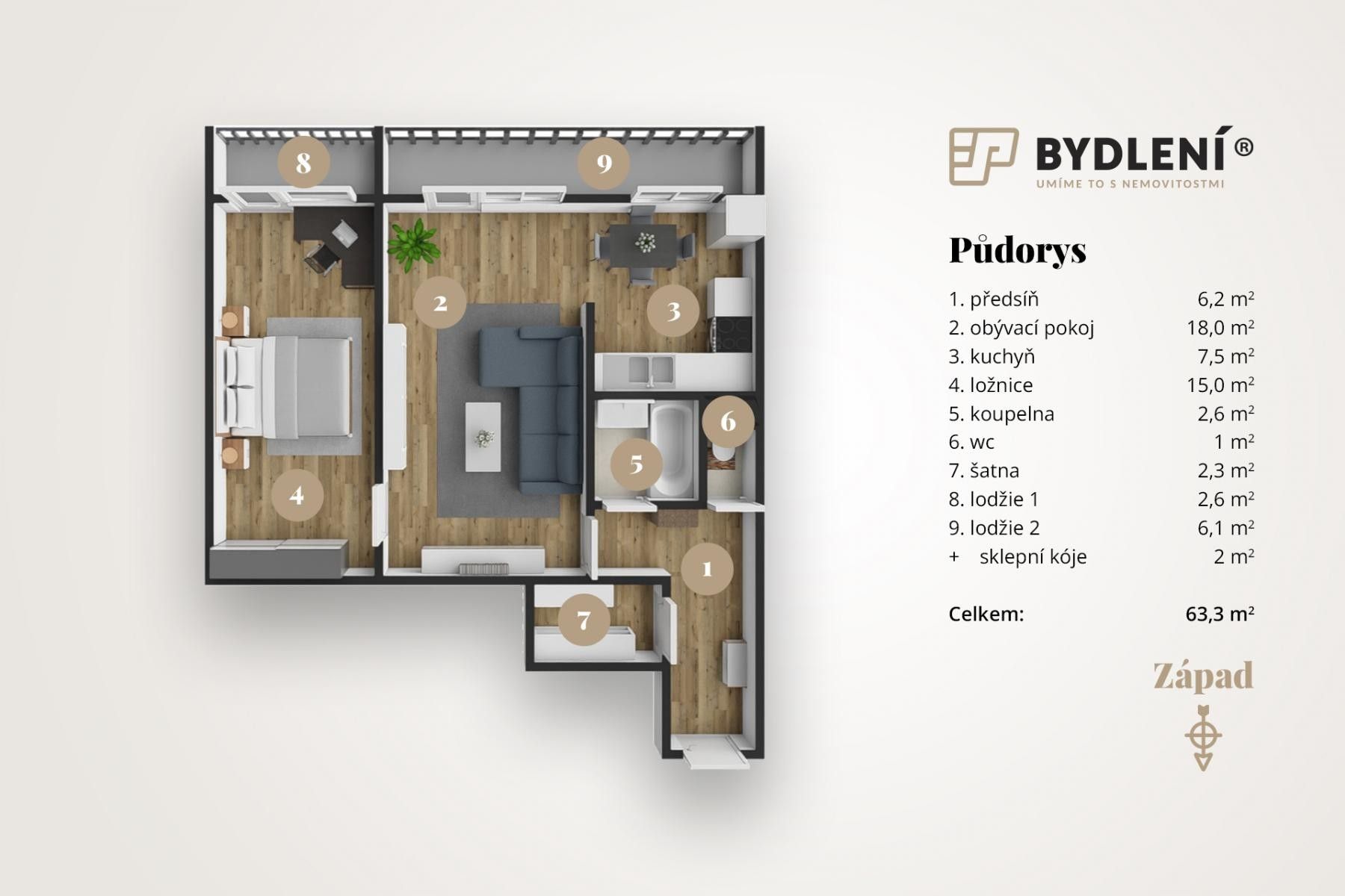 Prodej bytu 2+1 61 m² - foto 4