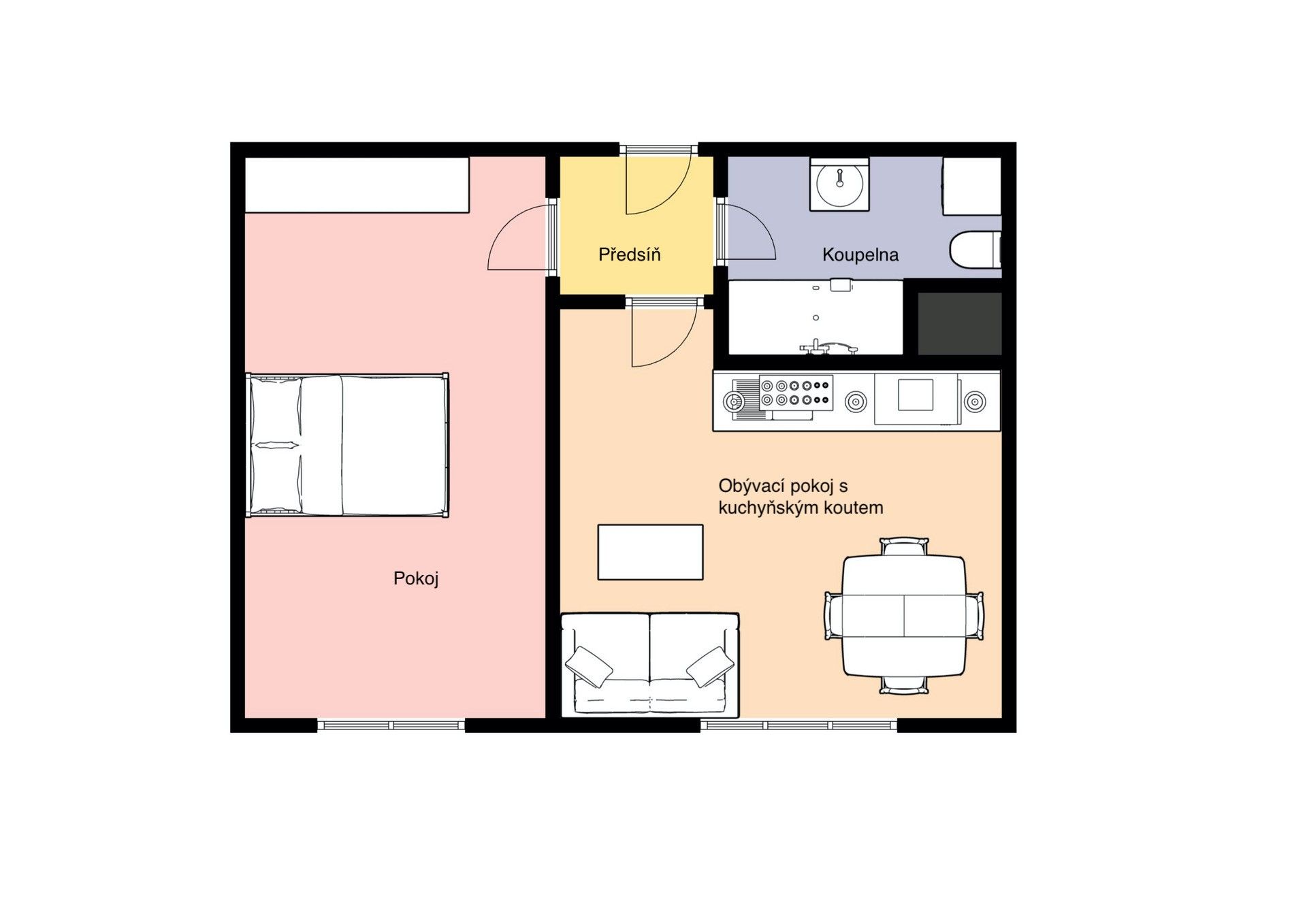 Pronájem bytu 2+kk 45 m² - foto 2